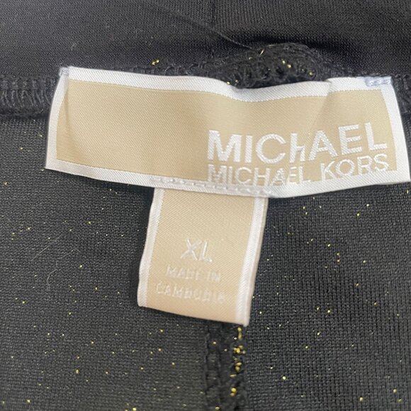 Michael Kors Gold Glitter Pencil Skirt XL Metallic Holiday Party Glam - Picture 3 of 9